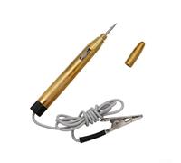 Pluma probadora de voltaje eléctrico con sondas de acero y clip de cocodrilo para coche, barco, motocicleta, remolque, kit de herramientas de lámpara de detección de circuito de bajo voltaje A (A)