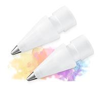 Pluma Realista como Puntas de Lápiz de Punta Fina Compatibles con Apple Pencil 2nd 1st Generation, Paquete de 2 Puntas de Metal Paperfeel iPad Pro Pen Nibs para Artistas, Tomadores de Notas, Blanco