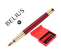 Pluma y estuche belius soiree color art deco granate y dorado tinta azul caja de diseño - BB270