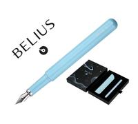 Pluma y funda de similpiel belius space b color minimalista azul tinta azul caja de diseño - BB282
