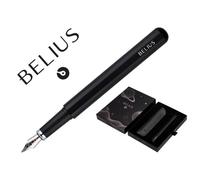 Pluma y funda de similpiel belius space b color minimalista negro tinta azul caja de diseño - BB288