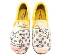 PLUMAFLEX - Zapatillas de casa Muy cómodas con Plantilla Transpirable de Alta recuperación Que se Adapta a la anatomía del pie 184757 Sintético Mujer Color: Gato Talla: 36