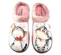 PLUMAFLEX - Zapatillas de casa Muy cómodas con Plantilla Transpirable de Alta recuperación Que se Adapta a la anatomía del pie 186819 Sintético Mujer Color: Gatito Talla: 41