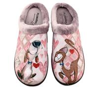 PLUMAFLEX - Zapatillas de casa muy cómodas y divertidas con plantilla transpirable que se adapta a la anatomía del pie 729649 Sintético MUJER color: PERRO GATO talla: 41