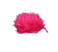 Plumaje esponjoso natural, Asudaro 2 m de plumas de Turquía natural para manualidades, plumas de pavo, cinta de tela para decoración, manualidades, costura, bufanda, ropa, accesorios,rojo sandía