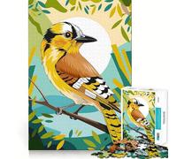 Plumaje Vibrante Girasol Pájaro Amarillo Jay Rompecabezas 1000 Piezas Diversión para ejercitar la Memoria Bordes Lisos Encaje Forma Divertida de llenar Las Horas Libres (38x26cm)