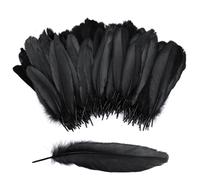 Plumas Blancas/Negras, 200 Piezas de Plumas de Ganso Naturales para Manualidades 10-15 cm/3,93-5,9 Pulgadas Plumas Medianas para Manualidades Bodas Fiestas en Casa Rellenos Decoraciones (Negras)