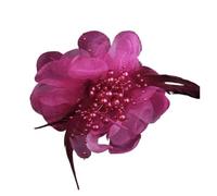 Plumas Broches Broche de flores con diseño tela moda for mujer, plumas grandes, tipo ramillete, for solapa y accesorios vestir para la Fiesta(Rose red)