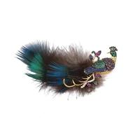 Plumas Broches Broche de pavo real con plumas diamantes imitación, diseño exquisito, accesorio ligero lujo, broche ramillete for mujer para la Fiesta