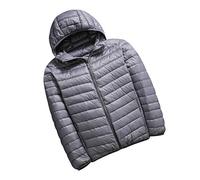 Plumas Capucha Ligero Hombre Invierno Plumiferos Abrigo Plumon Hombre Chaqueta Plumífero Chaquetón Pluma Ultraligero Hombre Cazadora Plumón Ligero Hombre Chaqueton Plumifero Plumones Hombres Gris 5XL