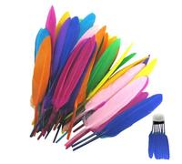 Plumas coloridas para manualidades - 50 plumas coloridas | Plumas de macaron para manualidades, bodas, decoración del hogar, accesorios de fiesta de Halloween, 10,1 - 15,24 cm