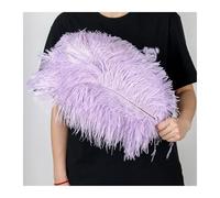 Plumas de Avestruz 10 unids/lote 15-60cm plumas de avestruz azul claro esponjosas naturales for manualidades boda carnaval hogar restaurante decoración(Brown,30-35CM)