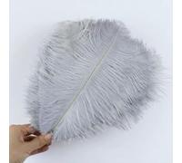 Plumas de avestruz grandes de 15-40 cm, 10 unidades, plumas decorativas naturales para bodas, arreglos florales, carnaval, disfraces, sombreros, decoración, gris, 30-35 cm