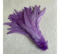 Plumas de cola de gallo, 100 unidades, rojas y negras, de todos los tamaños, para manualidades, ropa, joyería, accesorios, suministros de boda, color violeta, 30-35 cm