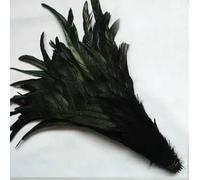 Plumas de cola de gallo, 100 unidades, rojas y negras, de todos los tamaños, para manualidades, ropa, joyería, accesorios, suministros de boda, rendimiento necesario, color negro, 30-35 cm