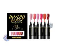 Plumas de esmalte de uñas - Herramientas de dibujo de punta fina de 6 colores - Plumas de esmalte de uñas de secado rápido | para mujer dama madre joven manicura principiante