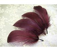 Plumas de ganso sueltas, 70 colores, para sombreros, tocados, artesanías, decoraciones, lámparas, persianas, disfraces 25 pieces Aubergine #45