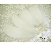 Plumas de ganso sueltas, 70 colores, para sombreros, tocados, artesanías, decoraciones, lámparas, persianas, disfraces 10 unidades White #05