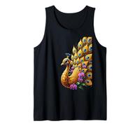 Plumas de Pavo Real ornamentadas Orquídea Pájaro exótico Naturaleza Camiseta sin Mangas