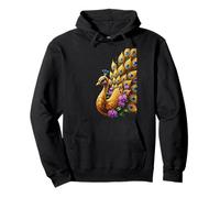 Plumas de Pavo Real ornamentadas Orquídea Pájaro exótico Naturaleza Sudadera con Capucha