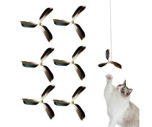 Plumas de repuesto para juguete de gato, accesorio colorido de juego de hierba gatera para diversión interactiva, plumas naturales con fijación segura, recarga de de gato, juego
