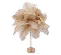 Plumas Decorativas Luz Recargable USB Luz de Escritorio con Control Táctil de Plumas de 30 Piezas Batería de 1800 MAh para Fiestas de Boda de Avestruz, Hierro 460 G 16.2 Oz (Bronceado claro)