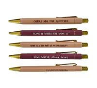 Plumas Divertidas | 5 Uds Citas Divertidas Suave Escritura Plegable - Novedad Diario Escritura Bolígrafos - Para Oficina Asamblea Notas Y Firmas