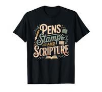 Plumas Journaling Biblico Escritura Fe Creativa Sellos Camiseta