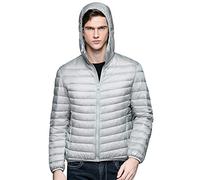Plumas Ligero Hombre Plumiferos Hombre Con Capucha Chaquetas Acolchado Plumon Ligeras Abrigo Chaqueta Plumas Cazadora Ligera Plumifero Abrigos Ultralight Caballero Invierno Tallas Grandes Gris L