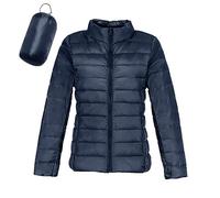 Plumas Ligeros Mujer Chaqueta de Pluma Chaqueta Cálida Y Ligera de Plumas Para Mujer Chaqueta con Puños Acolchada Corta Plegable de Invierno Y Otoño Plumifero con Cremallera