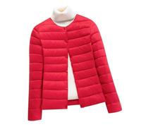 Plumas Ligeros Mujer Chaqueta Plumifero Ultraligero Mujer Abrigo Plumas Plumon Mujer Acolchado Plumífero Ultraligero Mujer Plumiferos Ligero Cazadora Plumas Mujer Puffer Down Jacket Women Rojo 4XL