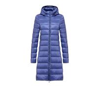 Plumas Ligeros Mujer Plumifero Ligero Capucha Mujer Largo Chaqueta Plumas Plumífero Ultraligero Mujer Abrigo Plumon Plumiferos Ligeros Mujer Puffer Jacket Pluma Ligero Cazadora Plumas Mujer Azul XL
