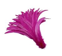 Plumas Manualidades 100 Uds plumas de la cola 25-45CM/10-18 pulgadas naturales negro rojo DIY ropa gallo accesorios joyería fiesta(Peach Red,16-18inch 40-45CM)