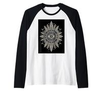 Plumas Místicas Ojo Circular Sabiduría Interior Fuego Camiseta Manga Raglan