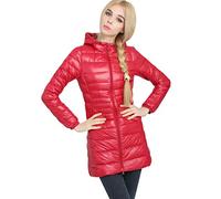 Plumas Mujer Plumiferos Ligeros Mujer Con Capucha Abrigo Plumas Largo Ultralight Plumon Chaqueta Plumifero Ligero Abrigos Largos Señora Chaquetas Invierno Cazadoras Chaquetones Casacas Primavera Rojo