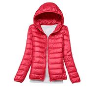 Plumas Mujer Plumiferos Ligeros Mujer Con Capucha Abrigo Plumas Ultralight Plumon Chaqueta Plumifero Ligero Corto Abrigos Señora Chaquetas Invierno Cazadoras Chaquetones Casacas Tallas Grandes Rojo