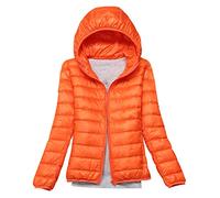 Plumas Mujer Plumiferos Ligeros Mujer Con Capucha Abrigo Plumas Ultralight Plumon Chaqueta Plumifero Ligero Corto Abrigos Señora Chaquetas Invierno Cazadoras Chaquetones Casacas Tallas Grandes Naranja