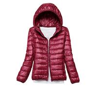 Plumas Mujer Plumiferos Ligeros Mujer Con Capucha Abrigo Plumas Ultralight Plumon Chaqueta Plumifero Ligero Corto Abrigos Señora Chaquetas Invierno Cazadoras Chaquetones Casacas Tallas Grandes Rojo