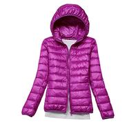 Plumas Mujer Plumiferos Ligeros Mujer Con Capucha Abrigo Plumas Ultralight Plumon Chaqueta Plumifero Ligero Corto Abrigos Señora Chaquetas Invierno Cazadoras Chaquetones Tallas Grandes Morado XL