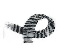 Plumas Para El Pelo Extensión de cabello sintético for mujer, extensión de cabello con Clip de alta temperatura, larga y recta, peluca de plumas, rosa azul, colorida, 18"(1pcs,8_18INCHES)