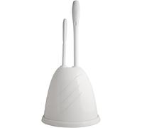 PlumbCraft Heavy-Duty Plunger, Toilet Brush, and Caddy 7506400, Versatile Bathroom Accessory Set and Apartment Must-Have, Toilet Plunger and Brush Set with Durable Hiding Caddy for Sanitary Storage