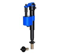 PlumbEZ Válvula de llenado de inodoro ajustable con roscas universales de 3/8 pulgadas y 1/2 pulgadas, válvula de entrada inferior universal y entrada lateral con cola de latón