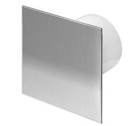 PLUMBING4HOME - Ventilador de pared (4", 100 mm, con temporizador de panel de acero inoxidable, versión de humedad, color blanco