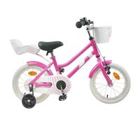 Plumbpyr Bicicleta infantil de 2 a 4 años con marco de acero, asiento ajustable y manillar, guardabarros, timbre, soporte, reflectores, freno para una conducción segura en la ciudad y el parque