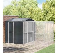 Plumbpyr Jaula para pájaros de acero galvanizado, color antracita, 425 x 304 x 247 cm, gran jaula para exteriores con rejilla, puerta, percha y espacio para alimentación para canarios, periquitos