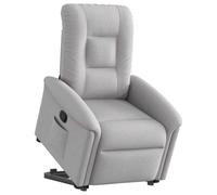 Plumbpyr Sillón de relax con ayuda para levantarse, tela gris nube, sillón eléctrico con respaldo ajustable y reposapiés, cómoda silla tapizada para salón, rincón de lectura, oficina