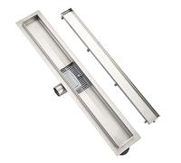 Plumbsys Canaleta de Ducha Acero Inoxidable 30cm,2 en 1 enlosable de Doble Cara，de Sifón con Dispositivo Desodorante y Filtro de Pelo, Canal de Drenaje de Conjunto Completo