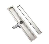 Plumbsys Canaleta de Ducha acero inoxidable 70cm,2 en 1 enlosable de doble cara,de Sifón 360° con dispositivo desodorante y filtro de pelo, Canal de Drenaje de conjunto completo