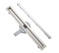 Plumbsys Canaleta de Ducha acero inoxidable 80cm,Piso Lineal Canal de Drenaje conjunto completo,Sifón 360° con dispositivo desodorante y filtro de pelo, Canal de drenaje Drenaje rápido