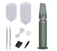 Plumeau Électrique Compact - Rotation Ajustable 360° | Outil Polyvalent pour Poussières Hauteurs Plafonds Meubles Cuisine Salon Chambre, Nettoyage Pratique Rapide Sécurisé et Ergonomique